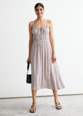 스트래피 미디 드레스