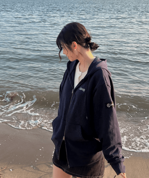 2WAY 오버핏 스몰 지프 후드집업 (JR5TZU051NA)