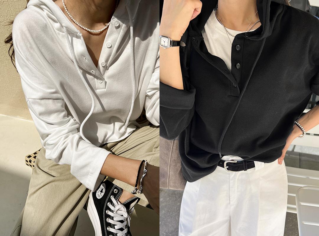 벨르오 버튼후드티(F09)