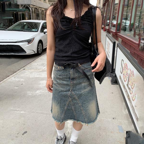 리즈비커밍 포도 리본 셔링나시(2colors)