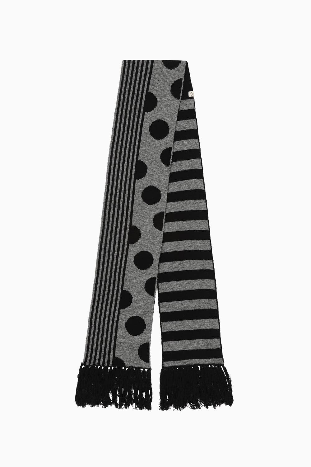 DOT STRIPE MUFFLER, CHARCOAL
