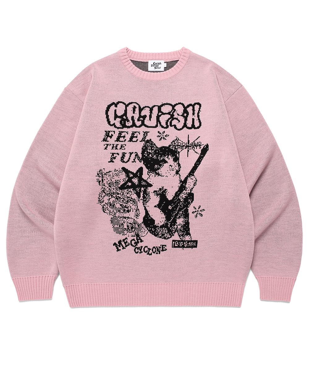 [9/25 예약발송] MEGA CYCLONE KNIT SWEATER[PINK]