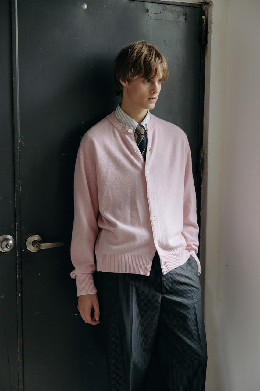 [LIMITED OFFER] UNISEX CREWNECK KNIT CARDIGAN SOFT PINK