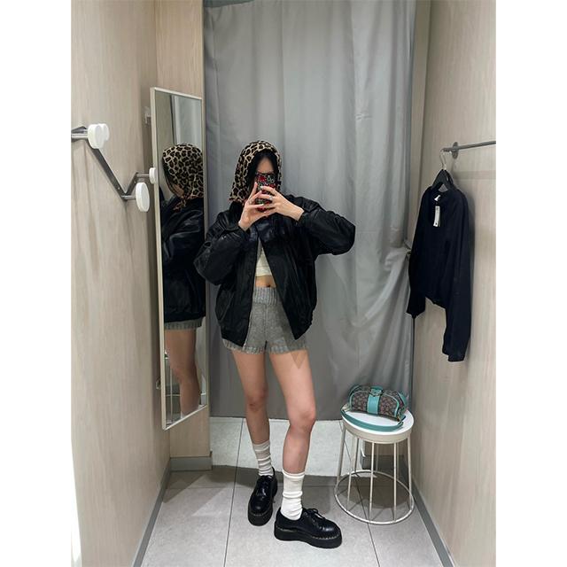 잇프 [양털안감]  vintage crack leather blouson JP / 빈티지 크랙 레더 블루종 점퍼