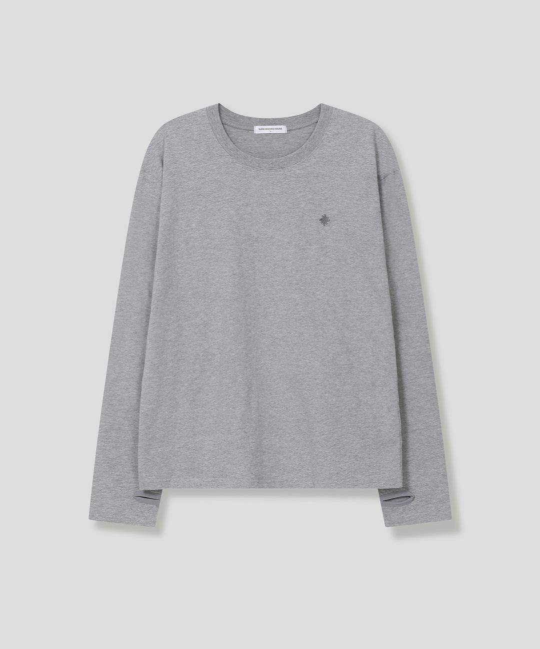 [S,M사이즈 3월 6일 예약발송] 핑거홀 크롭 롱 슬리브_그레이