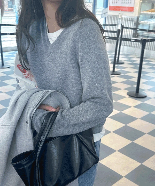 펜시 래글런 브이넥 니트 (4colors)