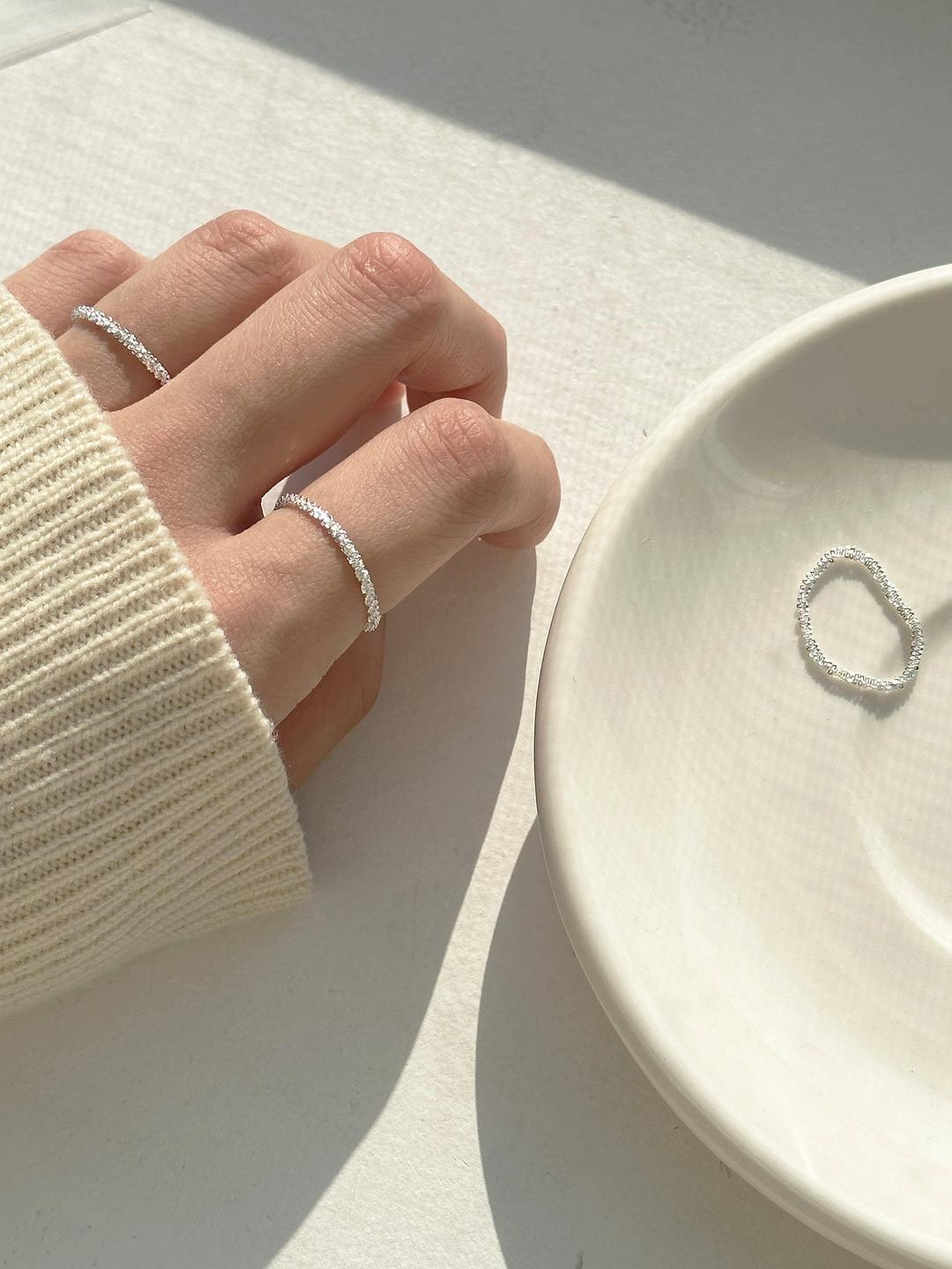 핑크업 [1+1할인]실버925 눈꽃반지 팡파르 레이어드 반지