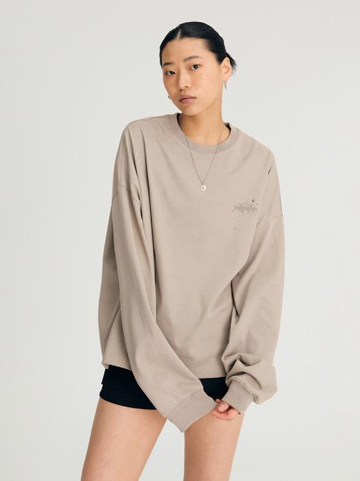 Spider Web Long Sleeve T-shirt (Beige)