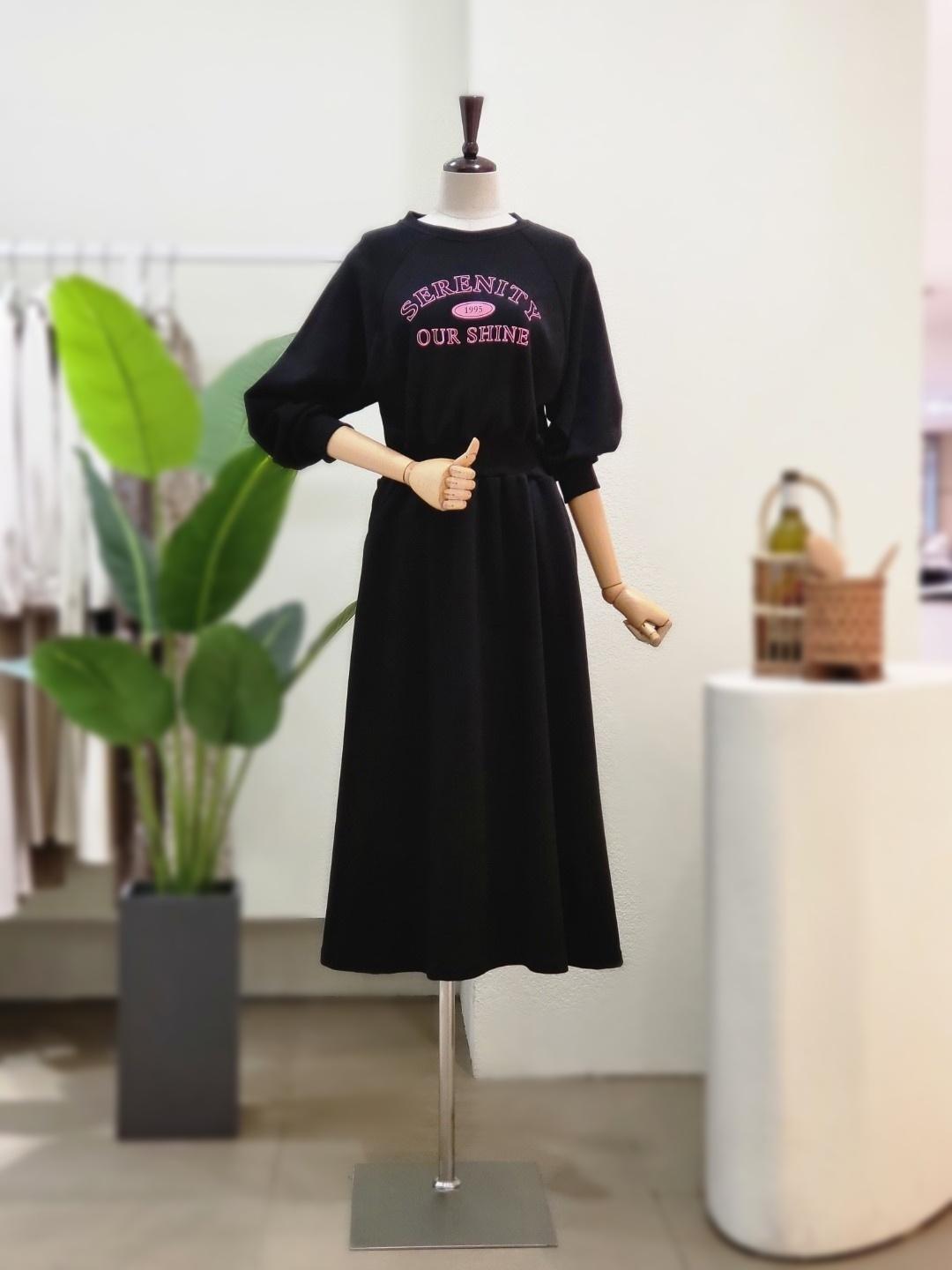 [4CUS]세레니티 허리 밴딩 롱 원피스(FW2J9OP5171)