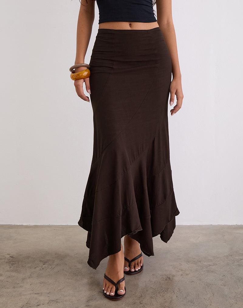 Rombe Maxi Skirt in Bitter Chocolate - XXS