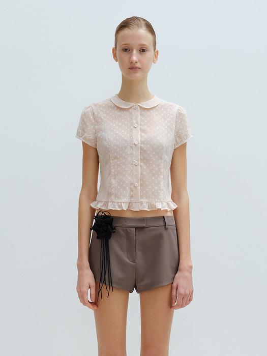 ROUND MINI BLOUSE (PEACH)