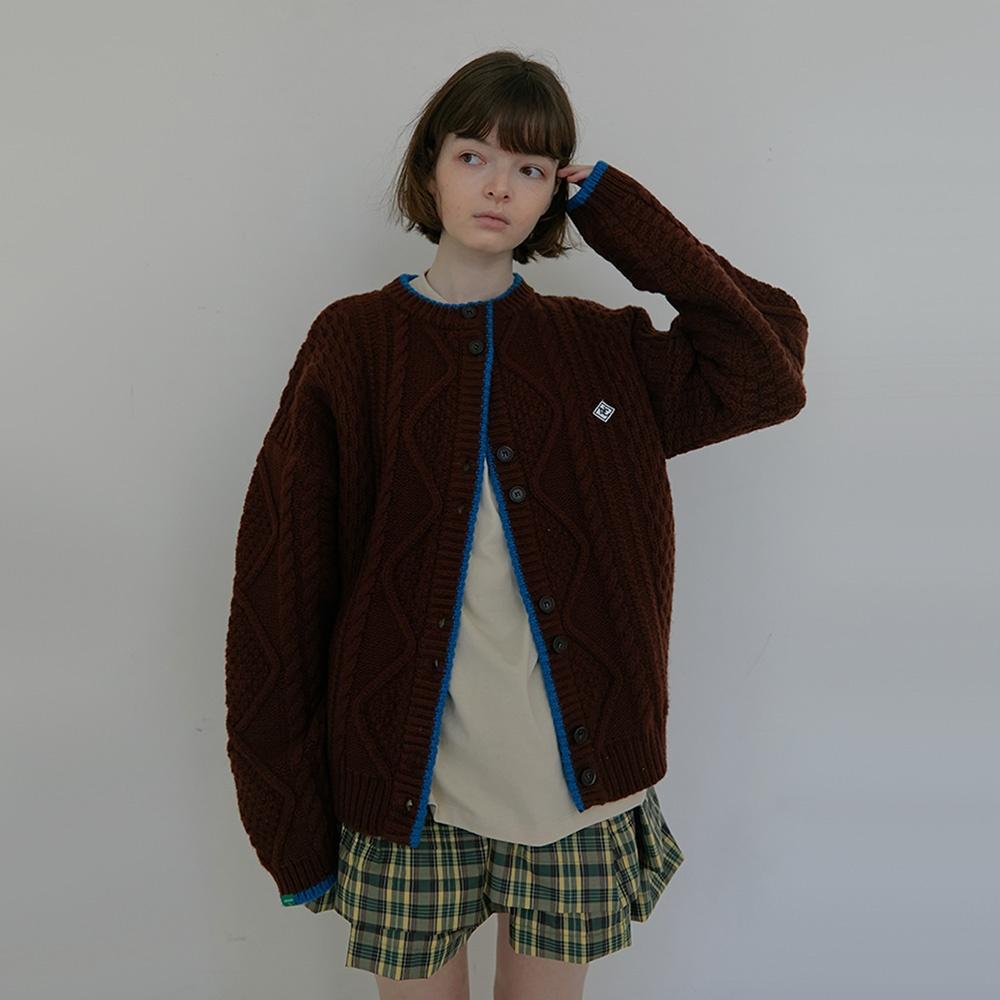 [10월 14일 예약발송]20. Cable knit cardigan_Brown