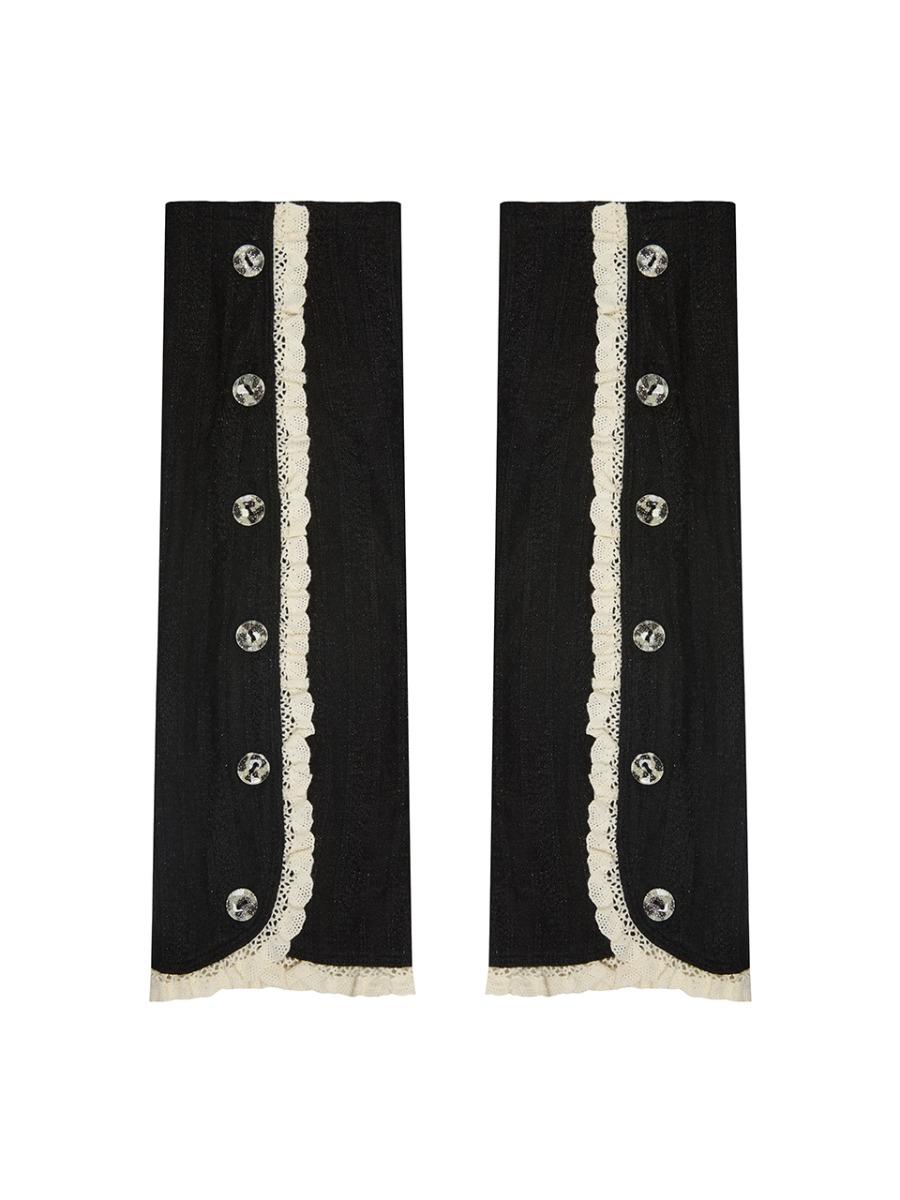 L15 BUTTON LACE LEG WARMER (BLACK)