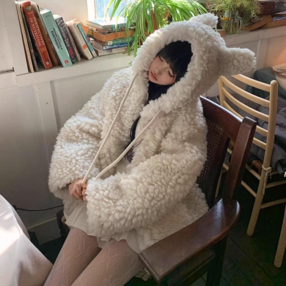 래빗 부클 점퍼