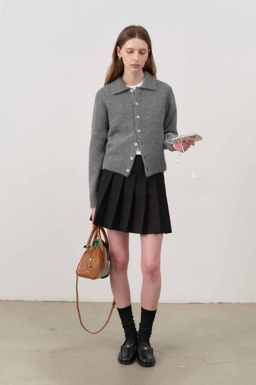 PLEATS MINI SKIRT BLACK