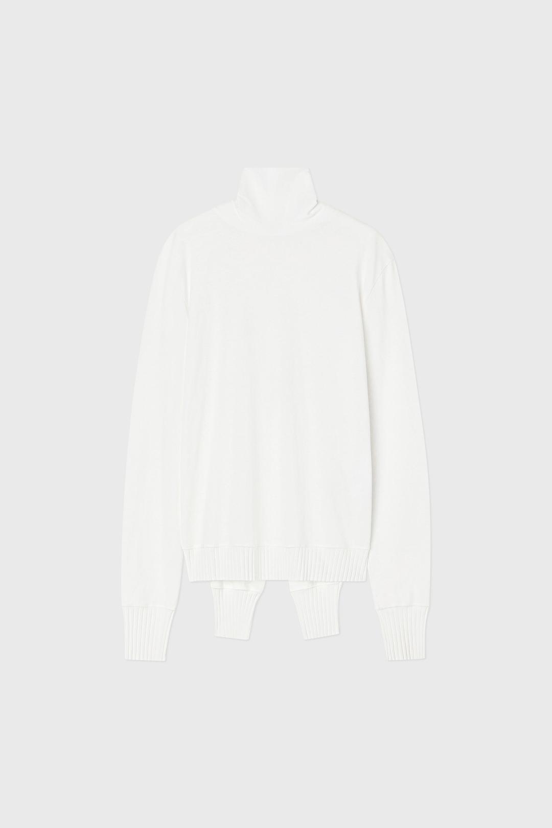 [B-GRADE] SLEEVE NECK TOP, (WHITE)