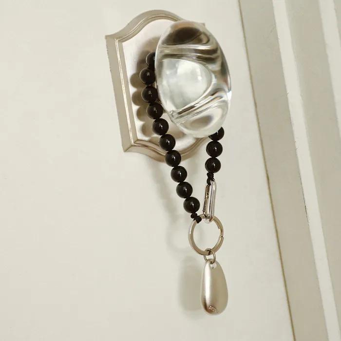 Pebble onyx charm (Black)