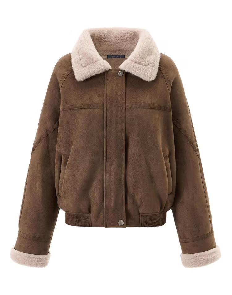 블루종 밑단 밴딩 시어링 양털 무스탕 자켓 (TX4JK024L0)