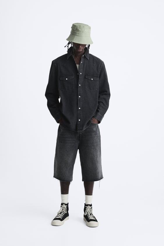 포켓 데님 셔츠