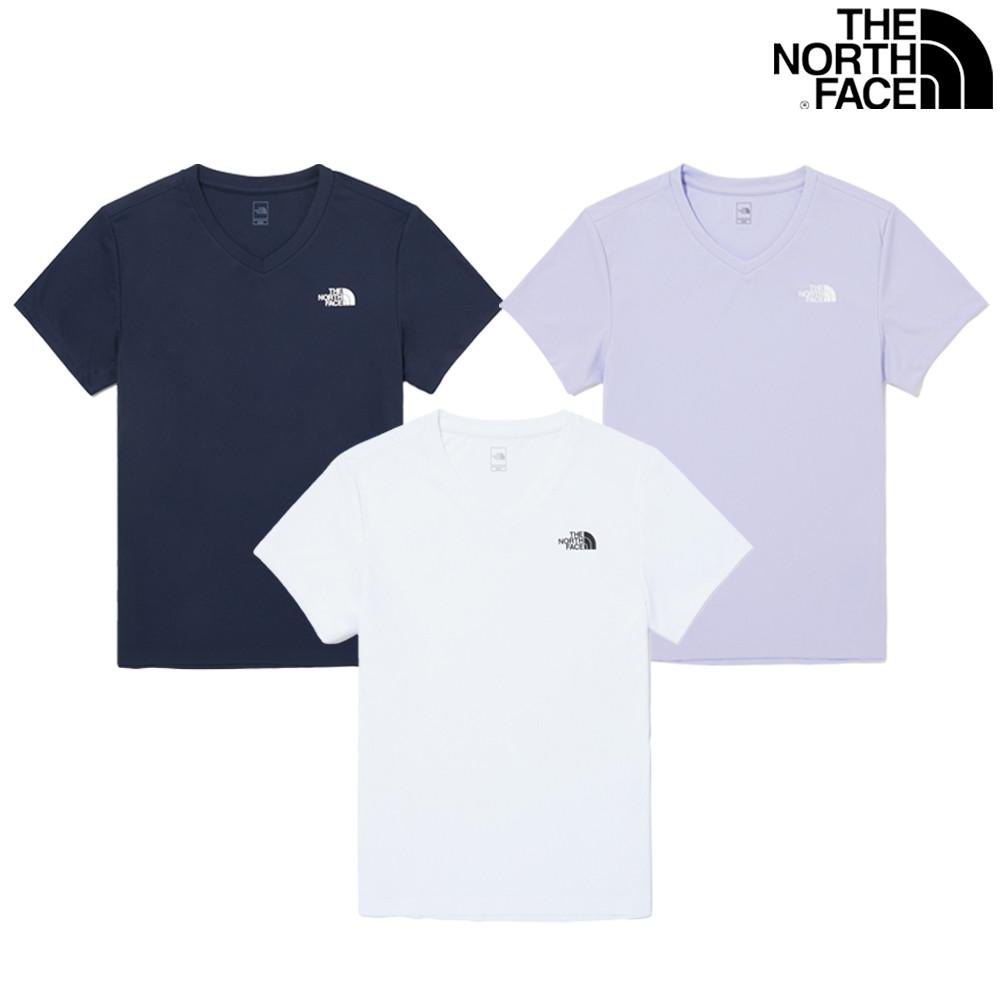 노스페이스 여성 기능성 반팔 쿨티 냉감 등산 V넥 티셔츠 리커버리 NT7UQ37