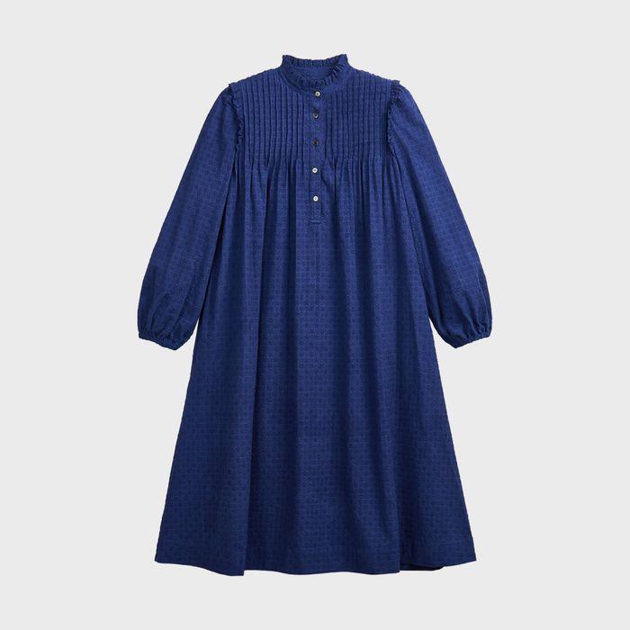FLOLAL LACE BUTTON DRESS (ROYAL BLUE)