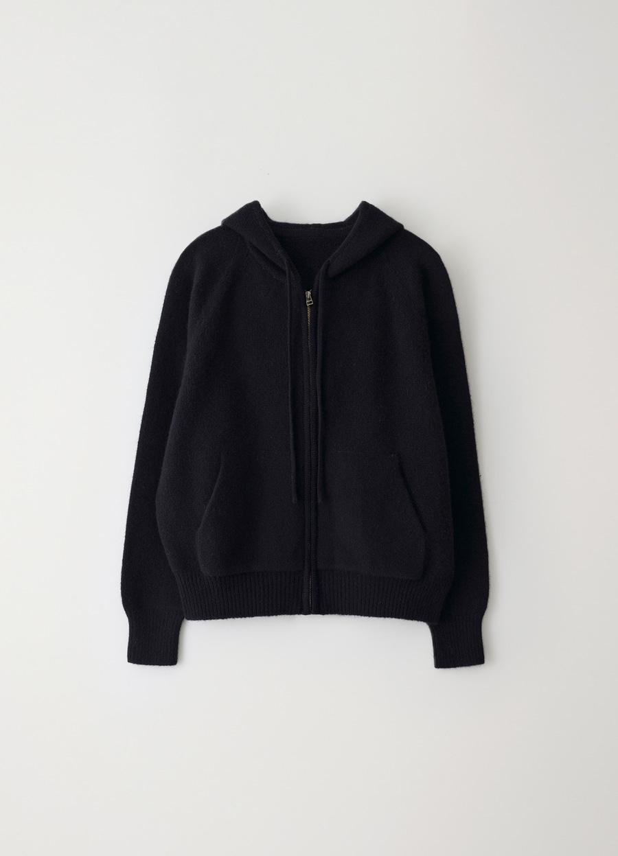 Lilo alpaca hoodie zip up (Black)