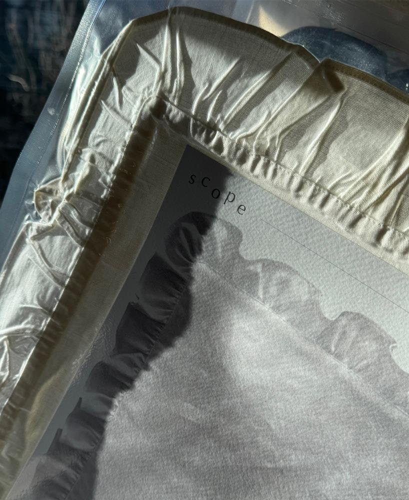 frill kitchen cloth white
