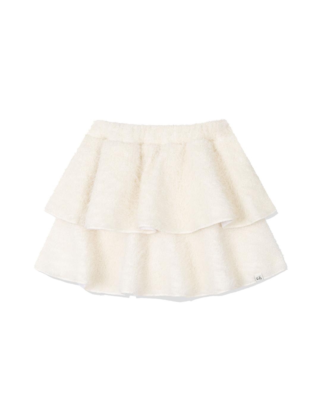 BOUCLE RUFFLE SKIRT(IVORY)