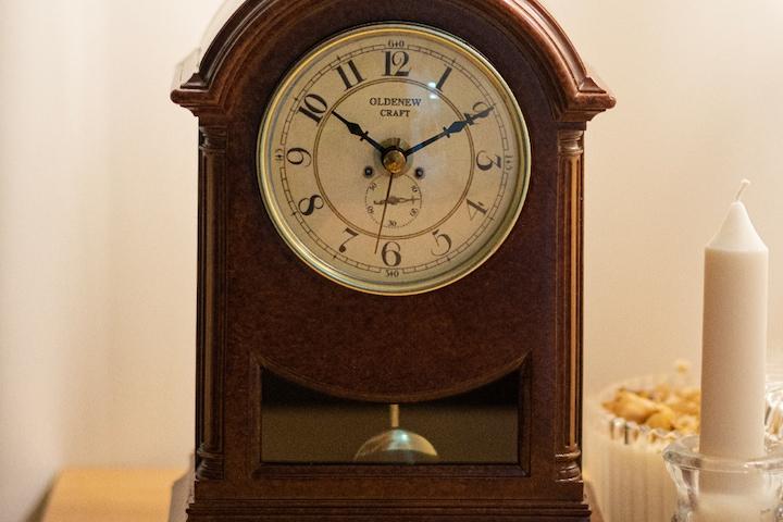 [krod040]레트로 벽난로 탁상 추 시계