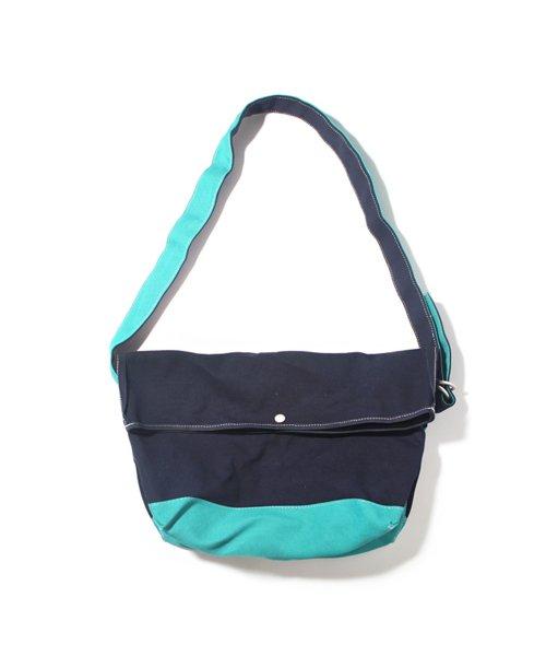 FLAP MESSENGER BAG-NAVY/MINT