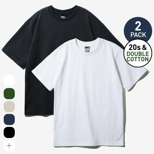 [페플][패키지] 오리지널 무지 반팔+ 뉴웨이브 더블코튼 반팔 티셔츠 2PACK (OGST1901+JDST1399)