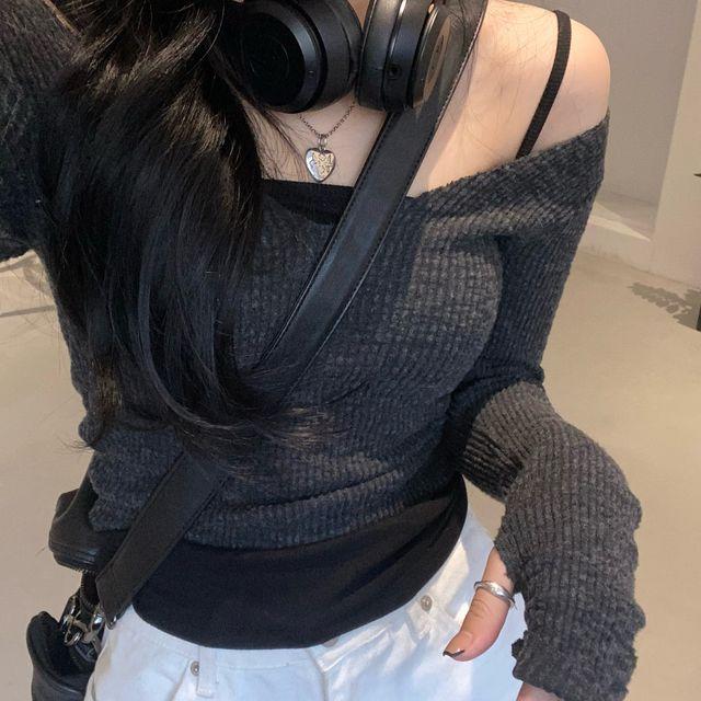 골지 워머 티 (2color)