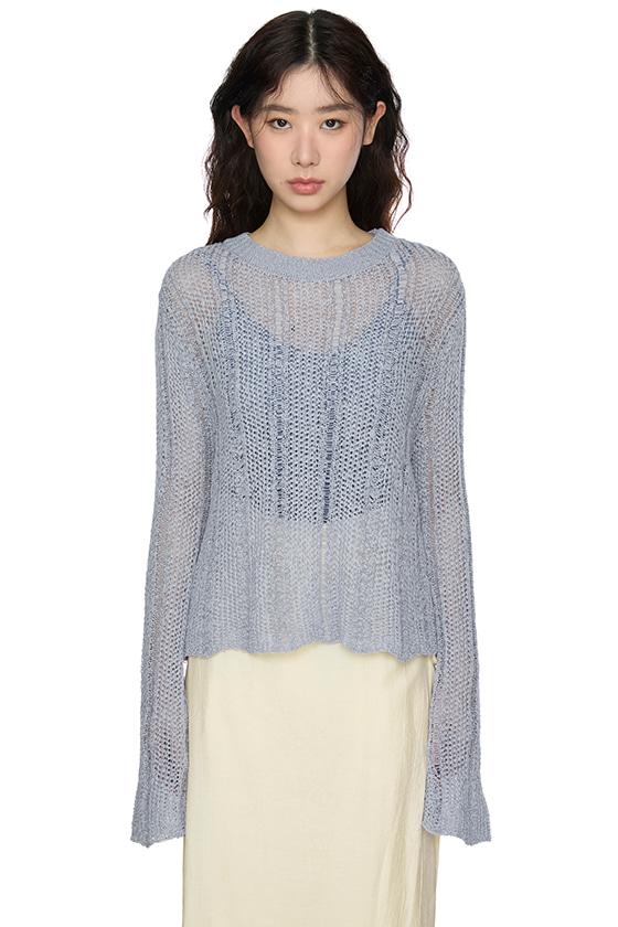 우드 루즈 크루넥 니트