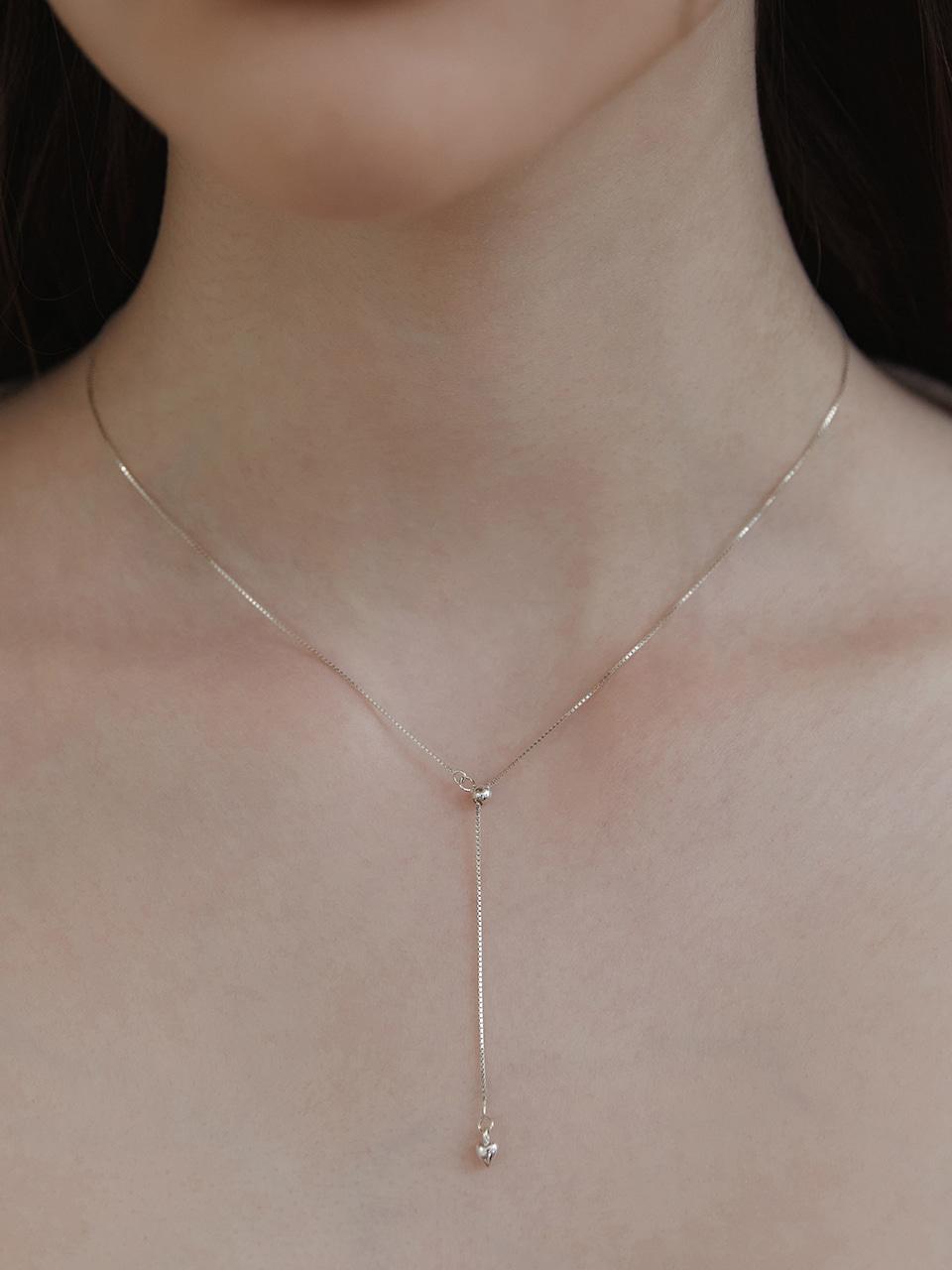 [예약배송] (실버925) 하트 테일 Y 라인 목걸이 NZ2425