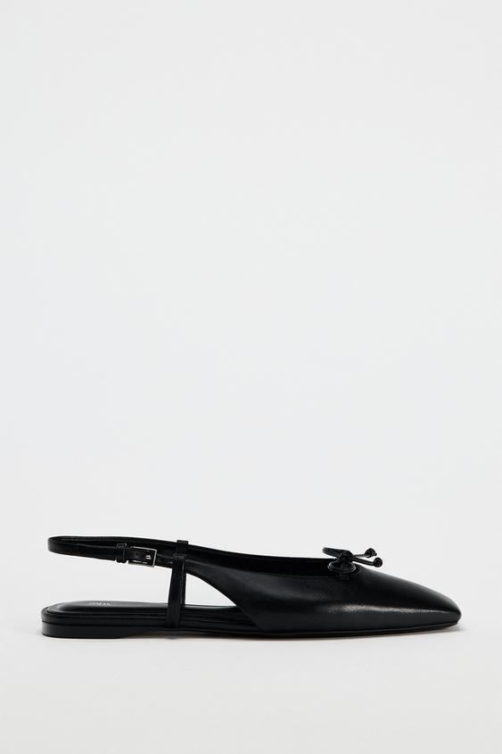 리본 슬링백 발레리나 플랫슈즈