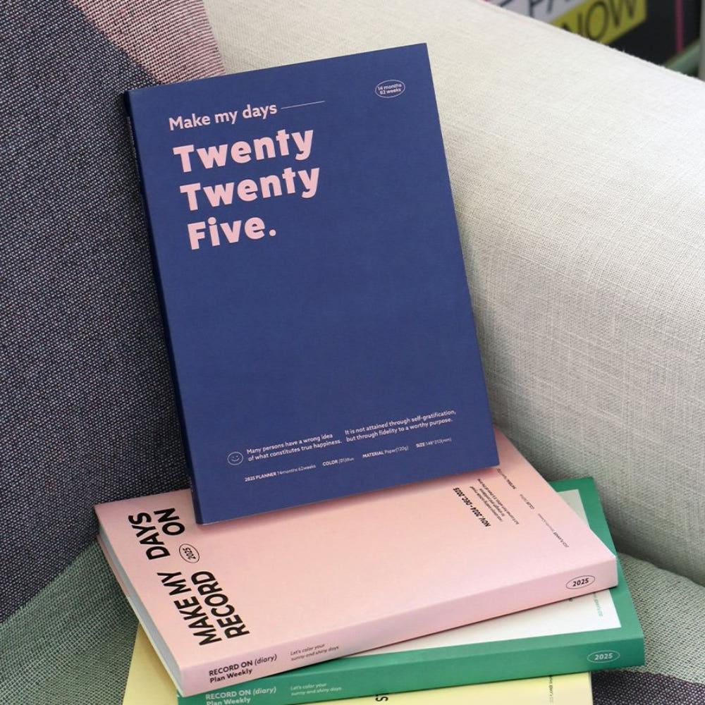 2025 다이어리 레코드온 먼슬리 위클리 플래너 A5 14개월 미니