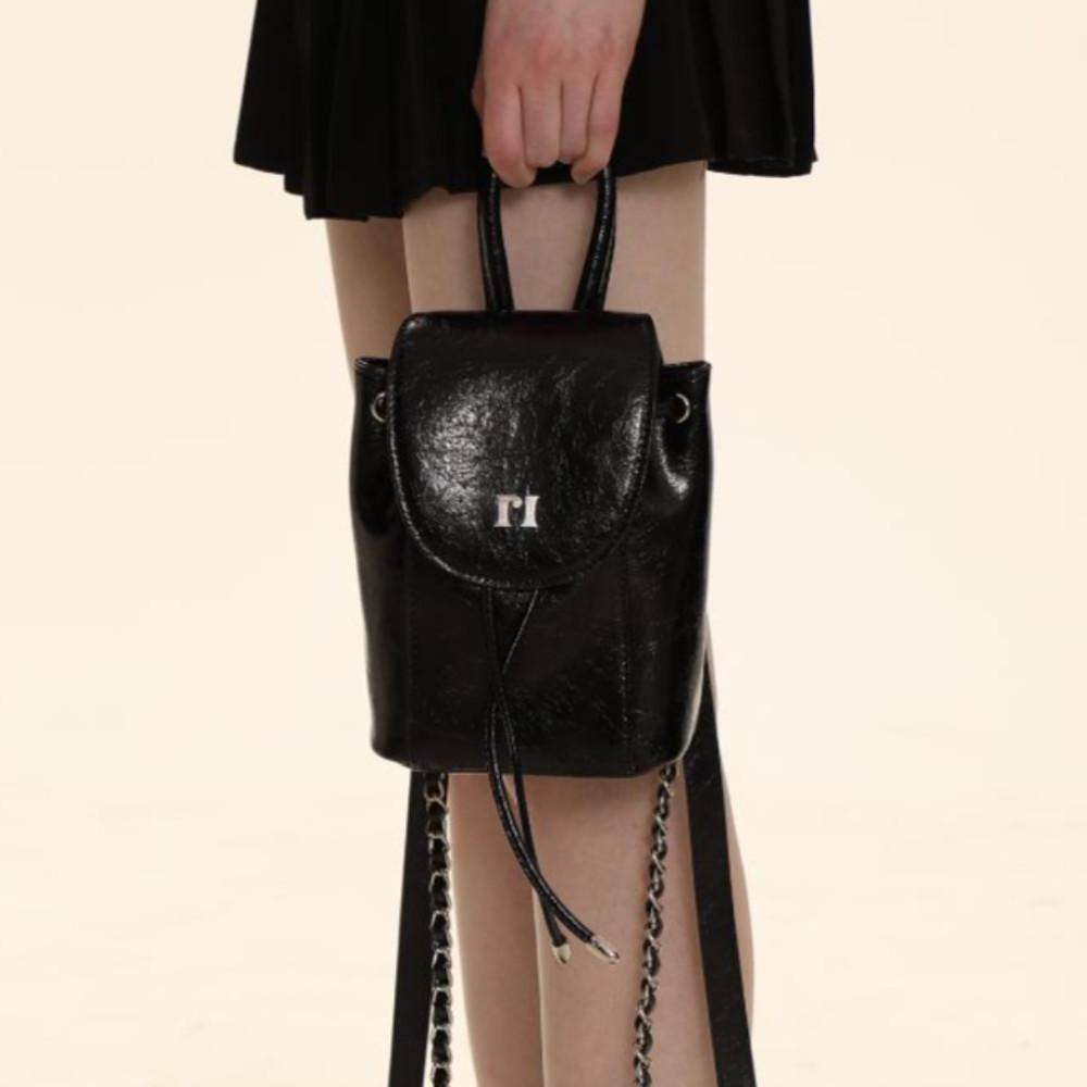 MOROMORO2 모로모로 가방 체인 미니 백팩 가방 실버 블랙 가방