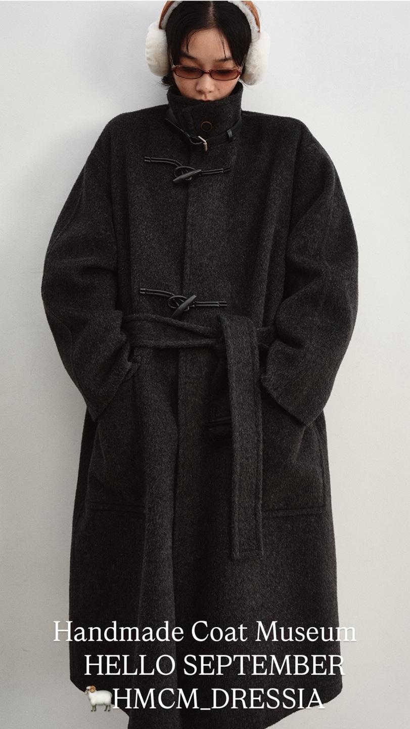 HELLO SEPTEMBER 스탠드 업 칼라 혼 버클 리버서블 핸드메이드 코트