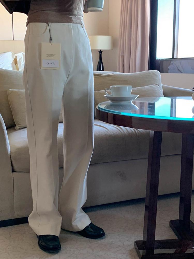 (아이M,베이지S당일) 슬로우비 프림 코튼 레직기 팬츠 2color