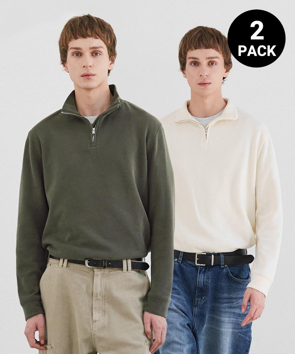 [2PACK] 에브리데이 하프 집업 티셔츠