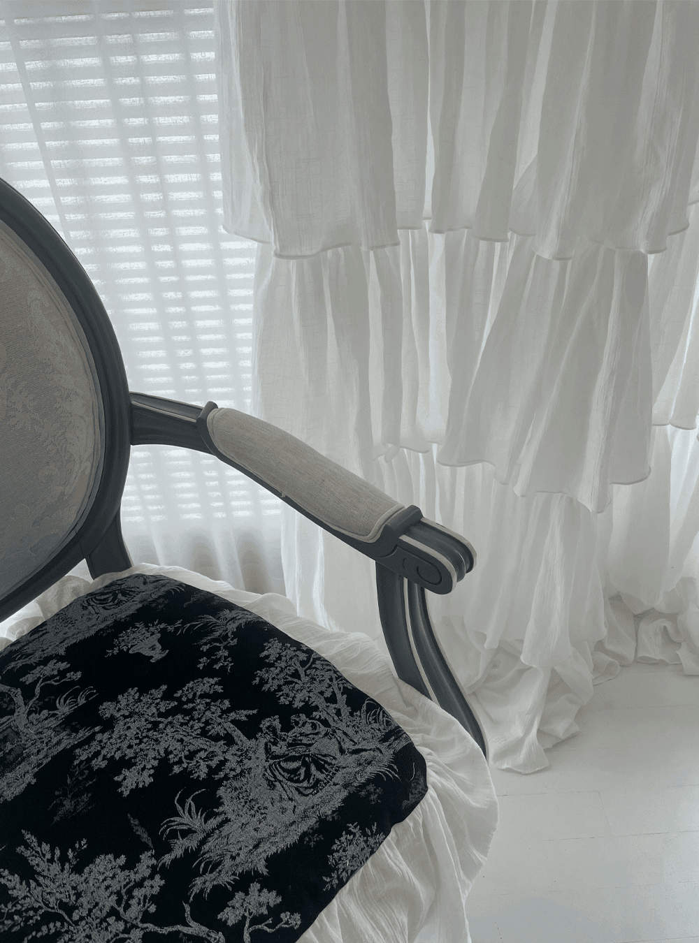 프렌치 프릴 커튼/화이트