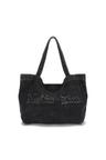 LOGO WASHED DENIM TOTE BAG IN BLACK