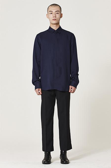 Viscose Shirts Navy [70% OFF]