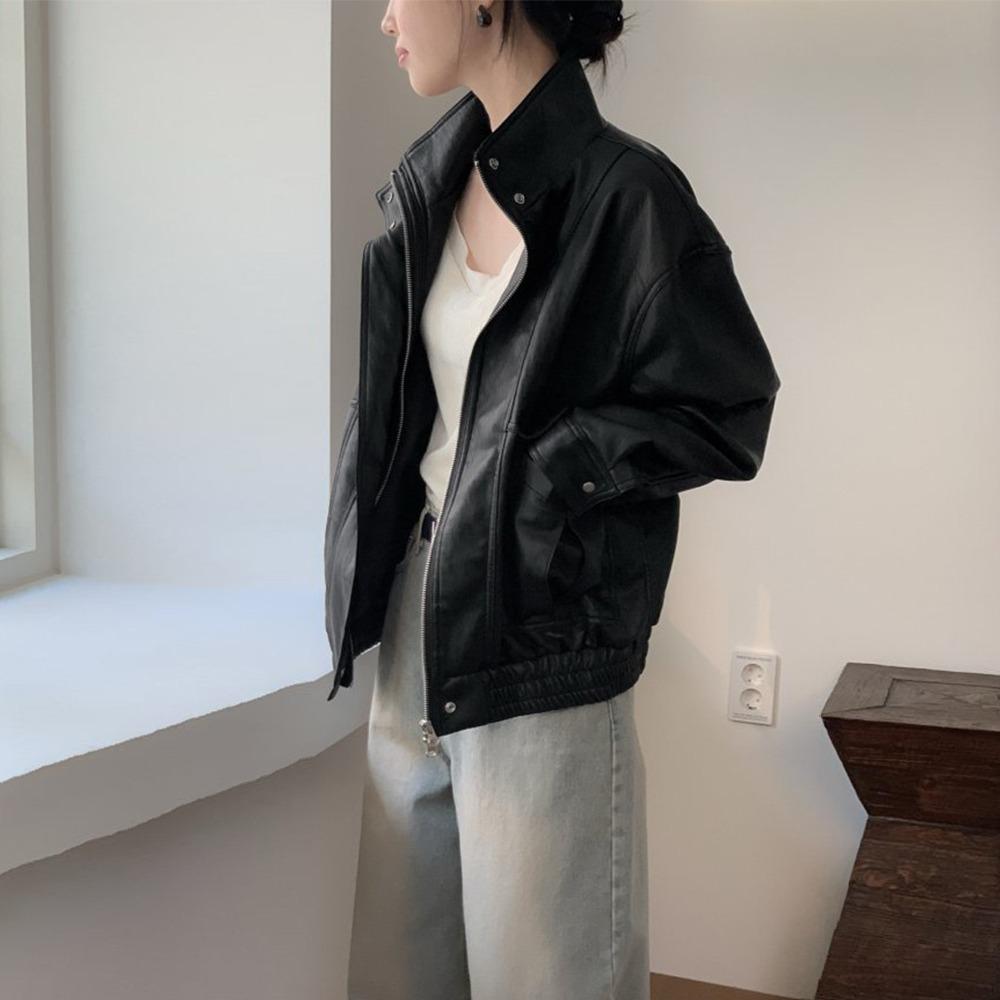 [LE BUTTER 르버터] 빈티지 레더 블루종