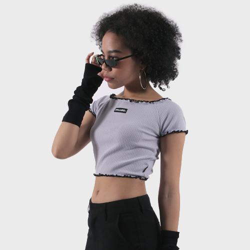 배색포인트 오프숄더 (라일락)