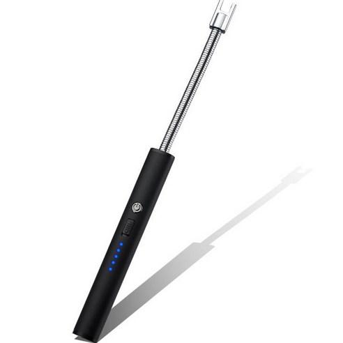 노바리빙 플렉시블 USB충전식 플라즈마 라이터, 블랙, 1개