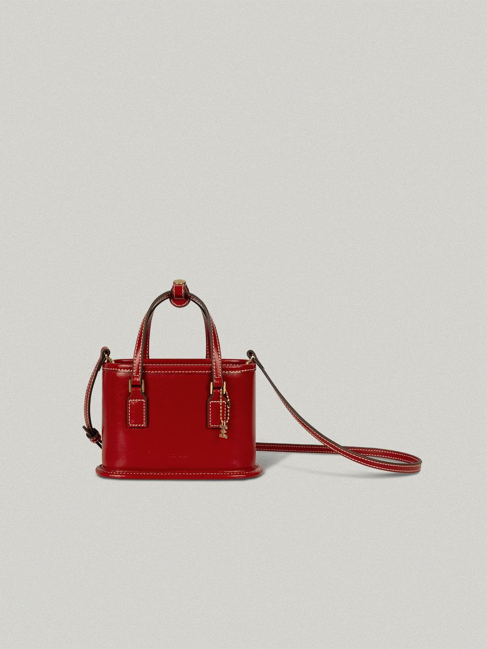 Petit Borough Bag Red - stitch쁘띠 버로우백 - 스티치