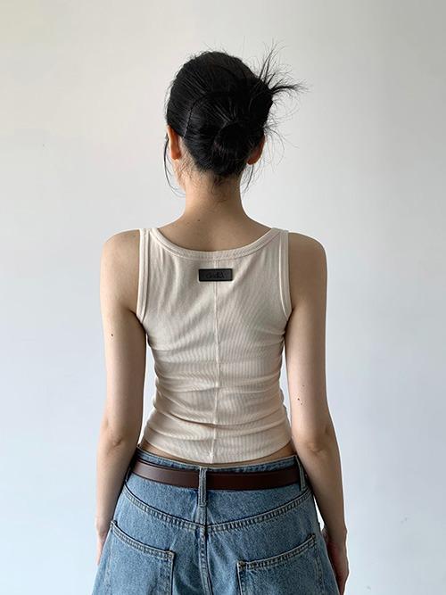 [6/24 예약배송] essential sleeveless, nude beige