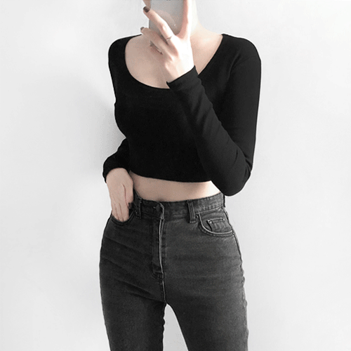 잔골지 유넥 크롭T(6color)