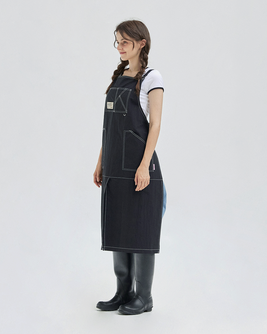 (UNISEX)포켓 스티치 POCKET STITCH APRON [BLACK]